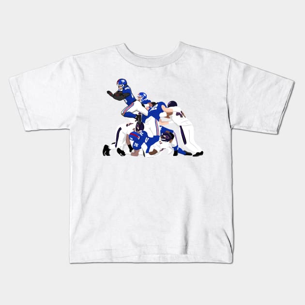 The flying saquon Kids T-Shirt by Rsclstar